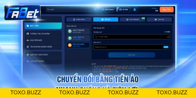 Rút Tiền FABET - Chuyển Đổi An Toàn, Hỗ Trợ Thanh Toán 24/24 - Toxo
